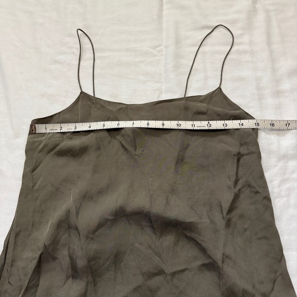 Theory P (US XS) 100% Silk Green Midi Slip Dress ~ Minimalist Classic - Picture 3 of 6